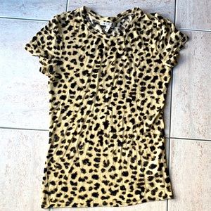 Cheetah Form-Fitting T-shirt from Express